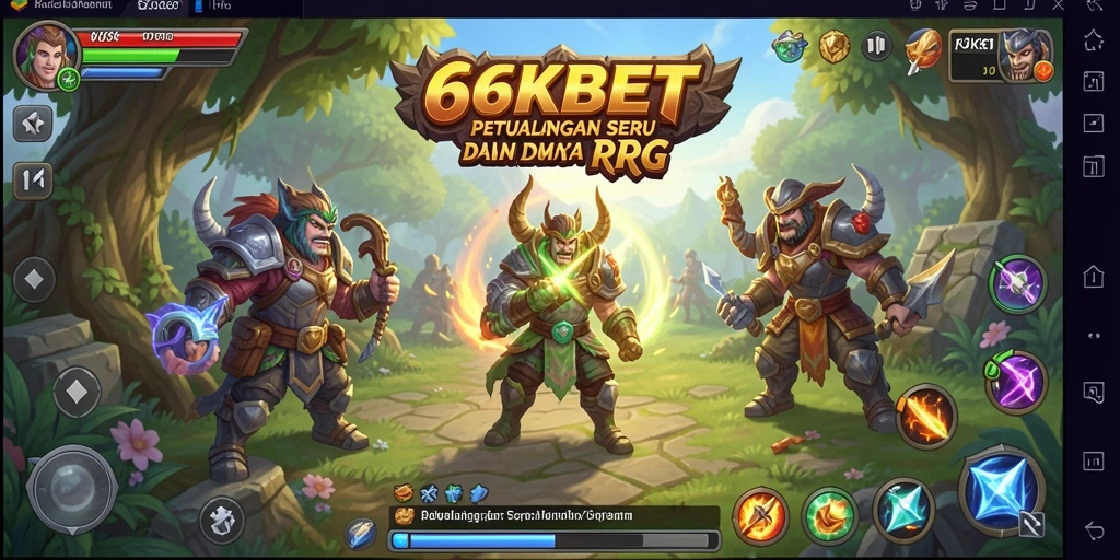 Tangkapan layar gameplay 66KBET menampilkan pertarungan epik di dunia RPG.