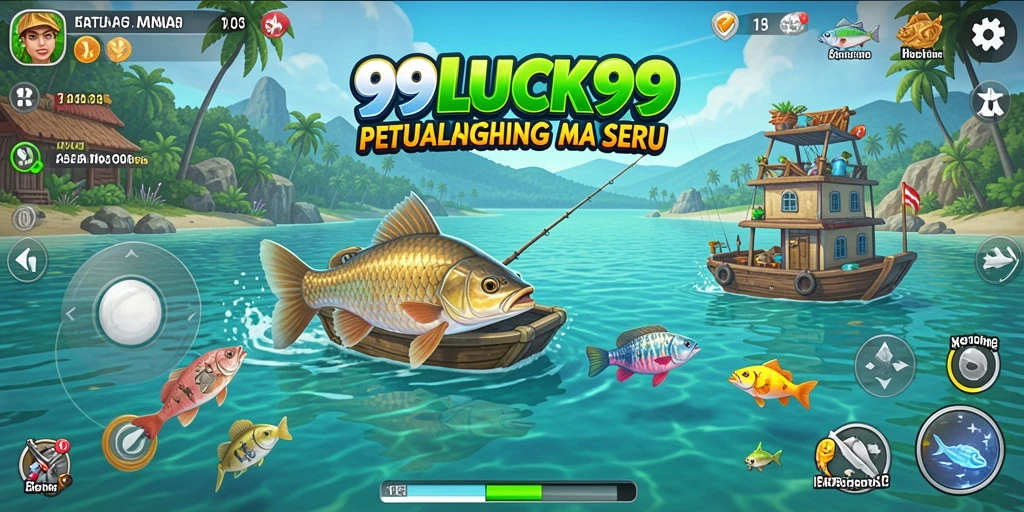 Tangkapan ikan yang berwarna-warni dalam gameplay 99LUCK99.