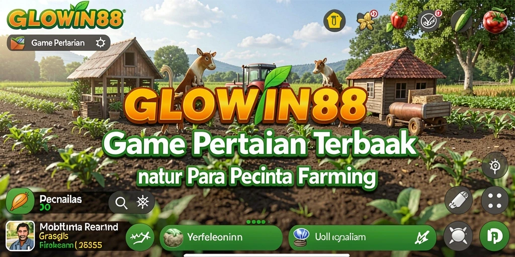 Screenshot utama GLOWIN88 menunjukkan aktivitas seru dalam bertani.