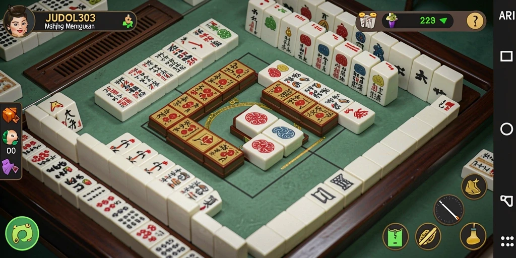 Tampilan gameplay JUDOL303 yang menakjubkan di tengah aksi Mahjong.