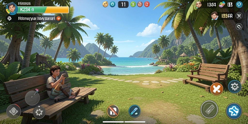 Tampilan gameplay K234 yang ceria dan penuh warna.