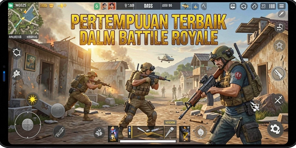 Tangkapan layar utama dari gameplay Battle Royale MG525 yang mendebarkan.