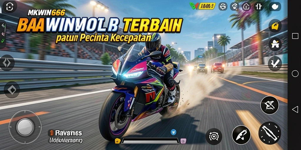 Screenshot penampilan gameplay balap motor MKWIN666 yang mengasyikkan.