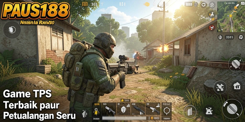 Screenshot gameplay PAUS188 yang menunjukkan aksi mendebarkan dalam permainan TPS.