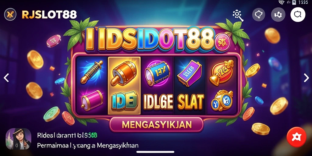 Screenshot RJSLOT88 menunjukkan gameplay seru dan slot yang menarik.