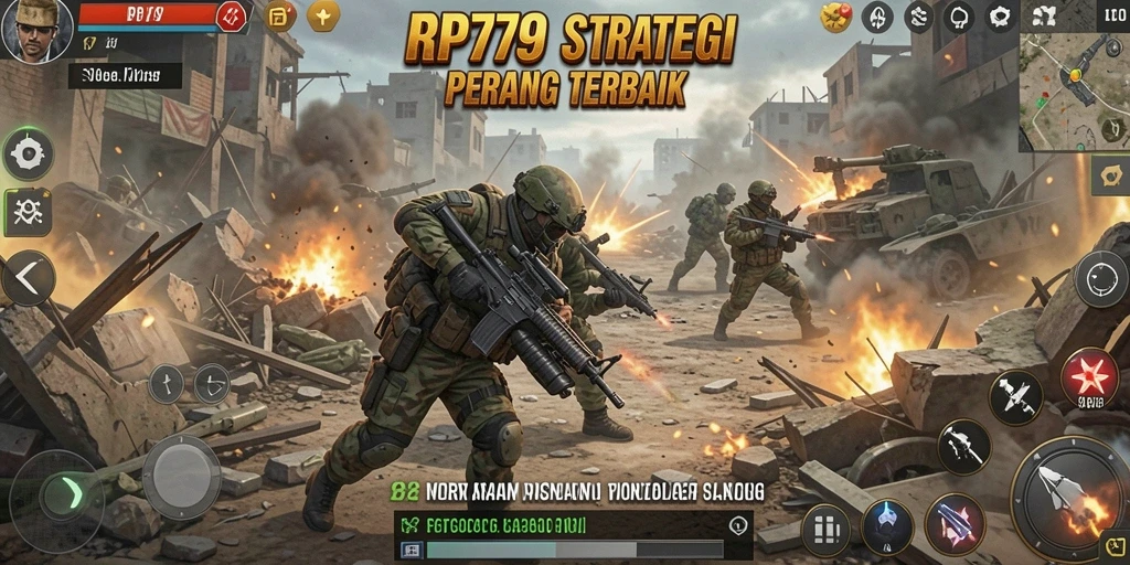 Gameplay RP79 menampilkan pertarungan strategis yang intens dan pembangunan kerajaan.