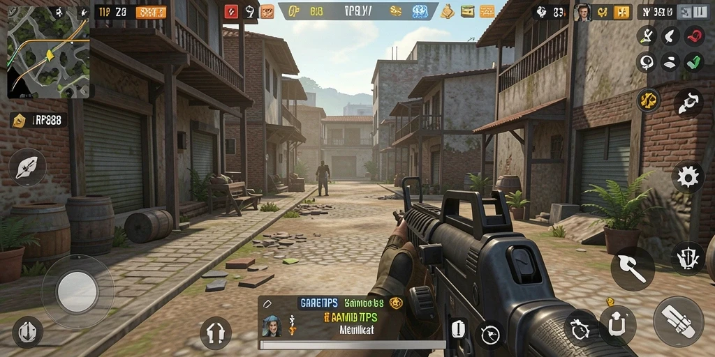 Tampilan gameplay seru dari RP888 dengan aksi menembak yang mendebarkan.