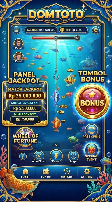 Screenshot antarmuka pengguna domtoto yang menarik.